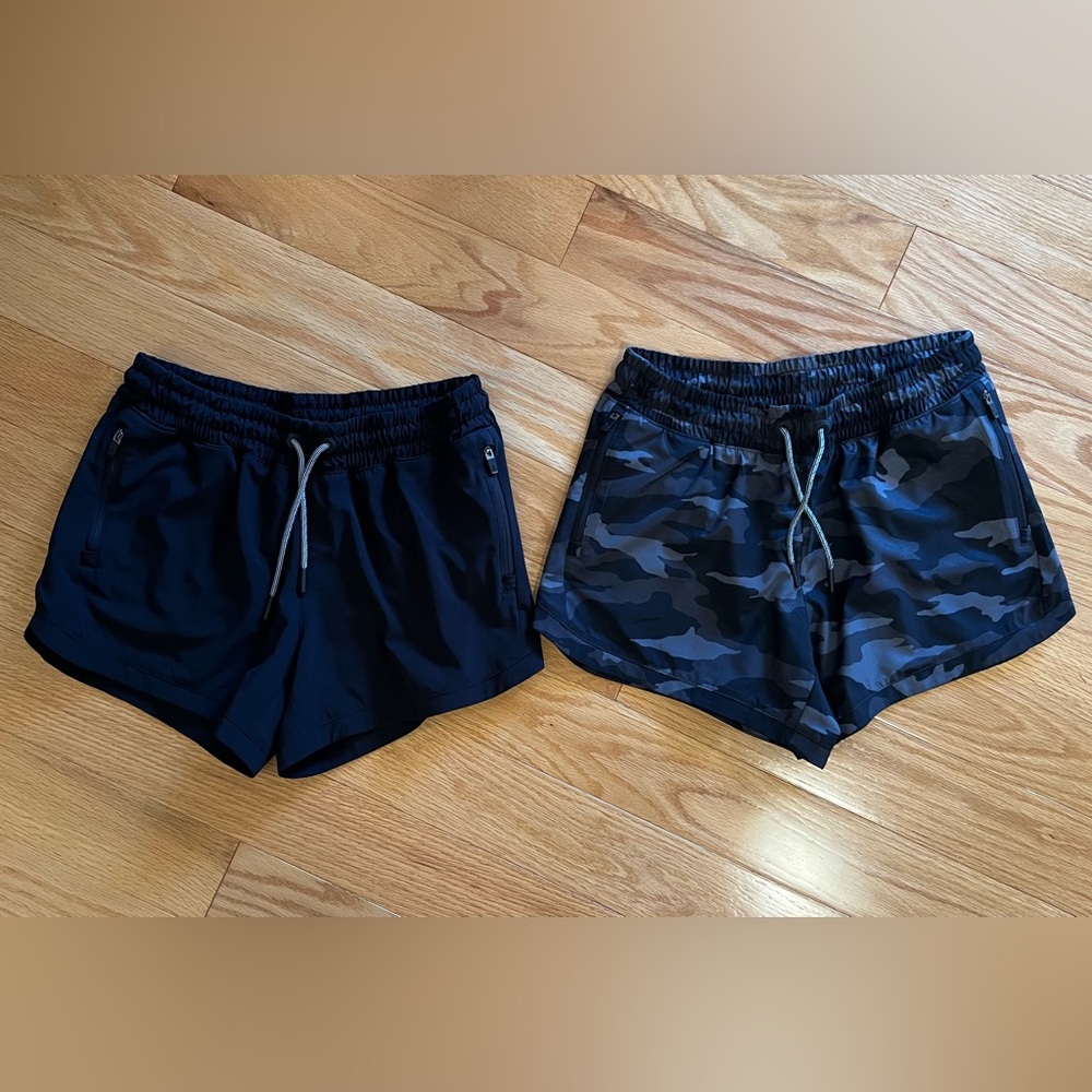Athleta Black and Black/Gray Camo Athletic Shorts